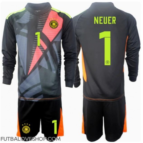 Dres Nemecko Manuel Neuer #1 Brankarsky Domáci pre deti ME 2024 Dlhy Rukáv (+ trenírky)